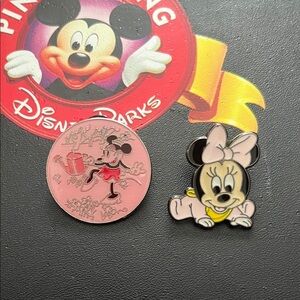 Disney Minnie Mouse Pin Set - Pink and Yellow